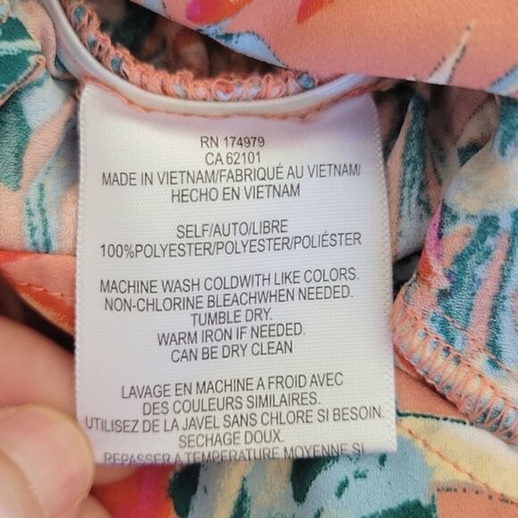 BCBG Maxazria Coral Tropical Floral Romper - Size XS - Picture 15 of 15